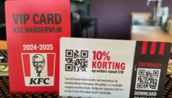 10% korting bij KFC Harderwijk met een VIP Card